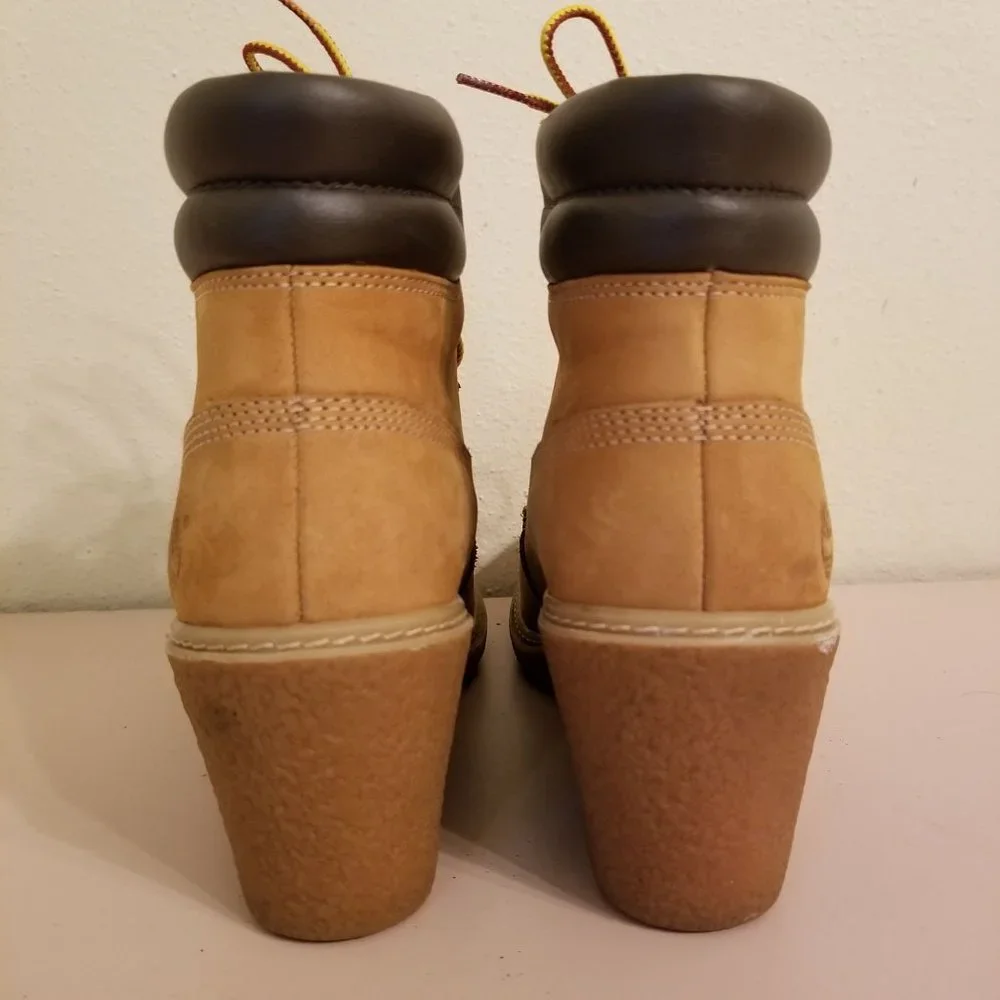 Timberland 7 Wheat Booties‎ Wedge Ankle Boots Leather 6 in Chukka AMSTON